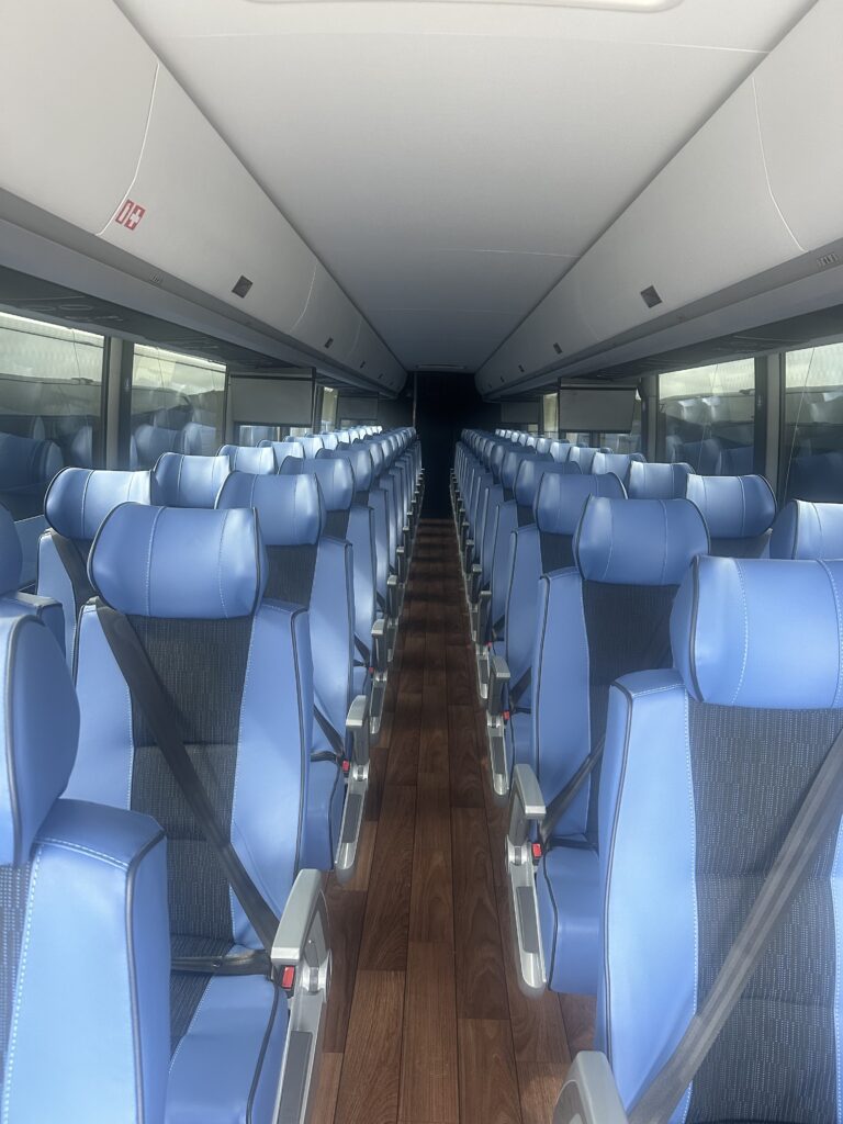 56 passenger charter bus interior