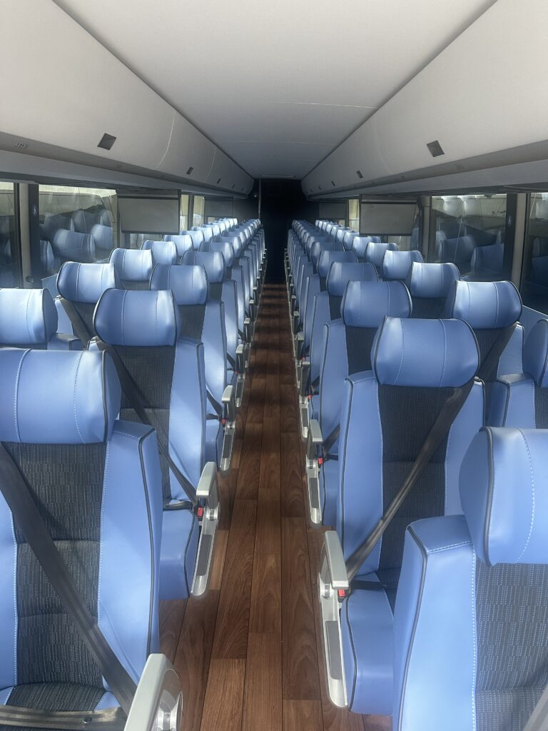 56 passenger charter bus interior